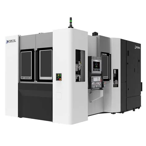OKUMA horizontal machining center procurement reference in industrial workshop
